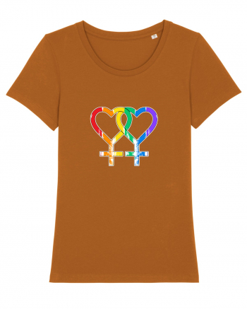 Lesbian Vintage Hearts Symbol Roasted Orange