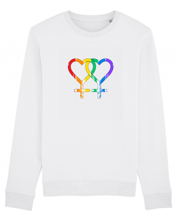 Lesbian Vintage Hearts Symbol White