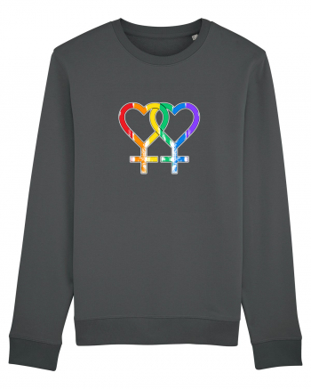 Lesbian Vintage Hearts Symbol Anthracite