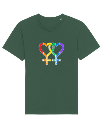 Lesbian Vintage Hearts Symbol Bottle Green
