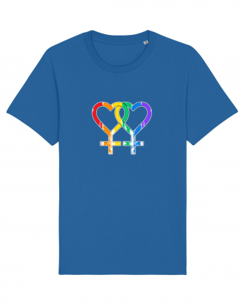 Lesbian Vintage Hearts Symbol Royal Blue