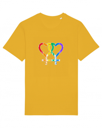 Lesbian Vintage Hearts Symbol Spectra Yellow