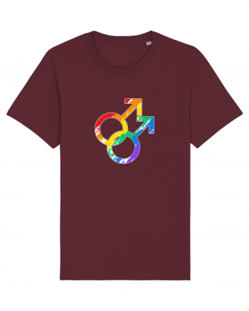 Gay Vintage Hearts Symbol Burgundy