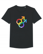 Gay Vintage Hearts Symbol Tricou mânecă scurtă guler larg Bărbat Skater