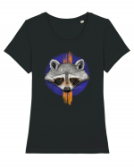 Raccoon Tricou mânecă scurtă guler larg fitted Damă Expresser