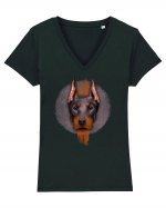 Doberman Tricou mânecă scurtă guler V Damă Evoker