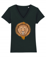 Lion Tricou mânecă scurtă guler V Damă Evoker