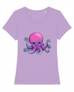 Baby octopus Tricou mânecă scurtă guler larg fitted Damă Expresser