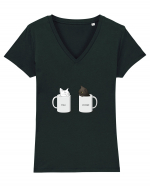 Milk & Coffee Tricou mânecă scurtă guler V Damă Evoker