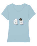 Milk & Coffee Tricou mânecă scurtă guler larg fitted Damă Expresser