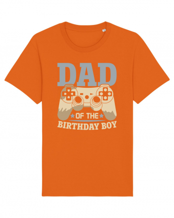 Dad Of The Birthday Boy Gamer Bright Orange