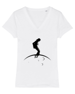 Moon Walk King Tricou mânecă scurtă guler V Damă Evoker