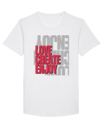 love create enjoy Tricou mânecă scurtă guler larg Bărbat Skater