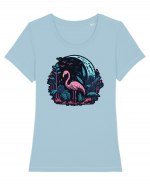 Flamingo moon Tricou mânecă scurtă guler larg fitted Damă Expresser