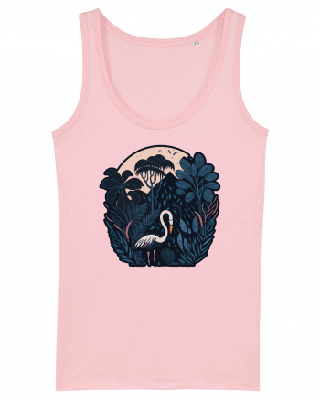 White weird bird moon Cotton Pink