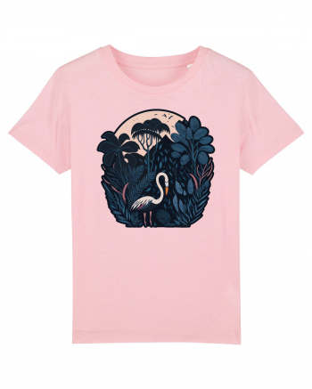 White weird bird moon Cotton Pink