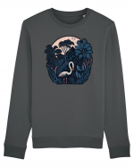 White weird bird moon Bluză mânecă lungă Unisex Rise