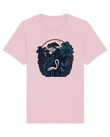 White weird bird moon Cotton Pink