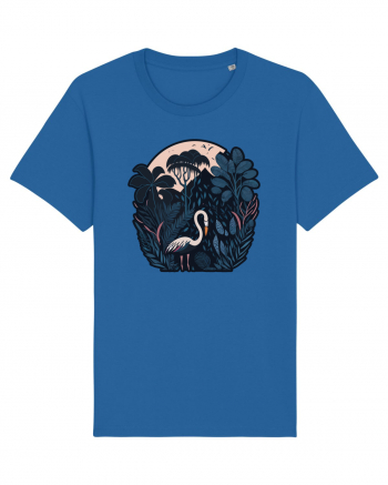 White weird bird moon Royal Blue