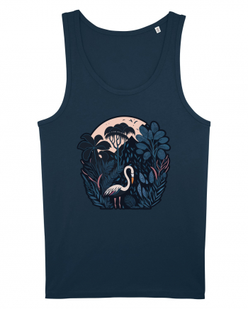 White weird bird moon Navy