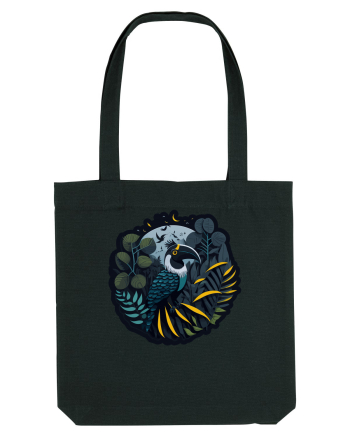 Toucan Bird moon jungle  Black