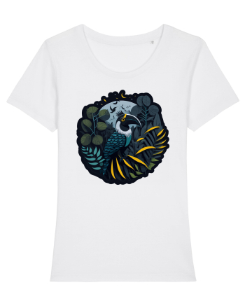 Toucan Bird moon jungle  White