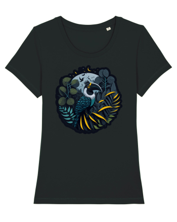 Toucan Bird moon jungle  Black