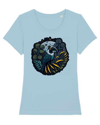 Toucan Bird moon jungle  Sky Blue