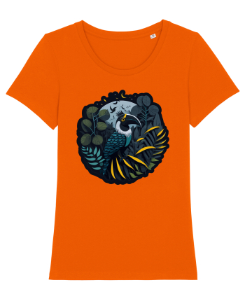 Toucan Bird moon jungle  Bright Orange