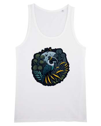 Toucan Bird moon jungle  White