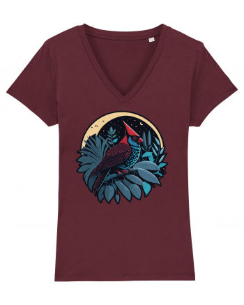 Red cardinal moon jungle  Burgundy