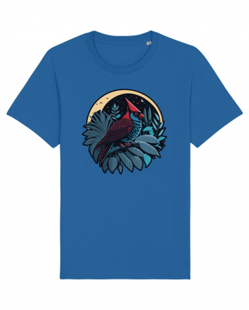 Red cardinal moon jungle  Royal Blue