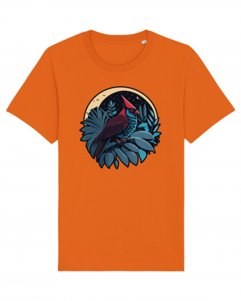 Red cardinal moon jungle  Bright Orange