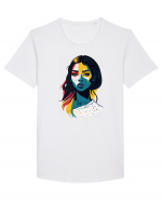 Youth yellow red blue  Tricou mânecă scurtă guler larg Bărbat Skater