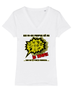 Azi mi-am propus sa nu injur in trafic, dar nu forta Tricou mânecă scurtă guler V Damă Evoker
