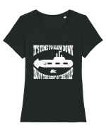 It’s time to slow down and enjoy the rest of  the trip SUBMARINE Tricou mânecă scurtă guler larg fitted Damă Expresser