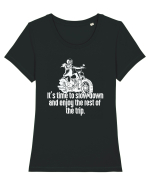 It’s time to slow down and enjoy the rest of  the trip BIKER Tricou mânecă scurtă guler larg fitted Damă Expresser