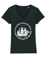 It’s time to slow down and enjoy the rest of  the trip SAILING BOAT Tricou mânecă scurtă guler V Damă Evoker