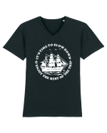 It’s time to slow down and enjoy the rest of  the trip SAILING BOAT Tricou mânecă scurtă guler V Bărbat Presenter