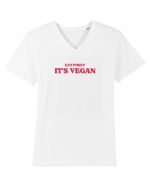 eat pussy it s vegan Tricou mânecă scurtă guler V Bărbat Presenter