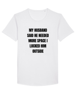 MY HUSBAND SAID HE NEEDED MORE SPACE I LOCKED HIM OUTSIDE Tricou mânecă scurtă guler larg Bărbat Skater