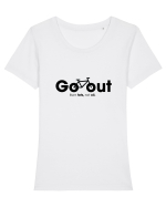 Go bike! Tricou mânecă scurtă guler larg fitted Damă Expresser