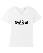 Go bike! Tricou mânecă scurtă guler V Bărbat Presenter