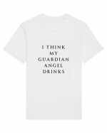 I THINK MY GUARDIAN ANGEL DRINKS Tricou mânecă scurtă Unisex Rocker