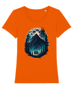Full moon forest adventure Tricou mânecă scurtă guler larg fitted Damă Expresser