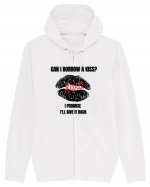 can i borrow a kiss, i promise i ll give you back Hanorac cu fermoar Unisex Connector