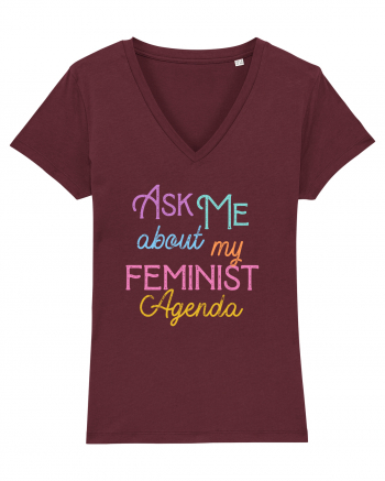 Ask me about my feminist agenda Burgundy