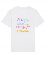 Ask me about my feminist agenda Tricou mânecă scurtă Unisex Rocker