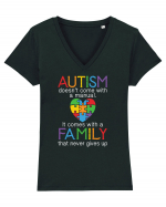 AUTISM Tricou mânecă scurtă guler V Damă Evoker