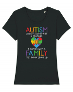 AUTISM Tricou mânecă scurtă guler larg fitted Damă Expresser